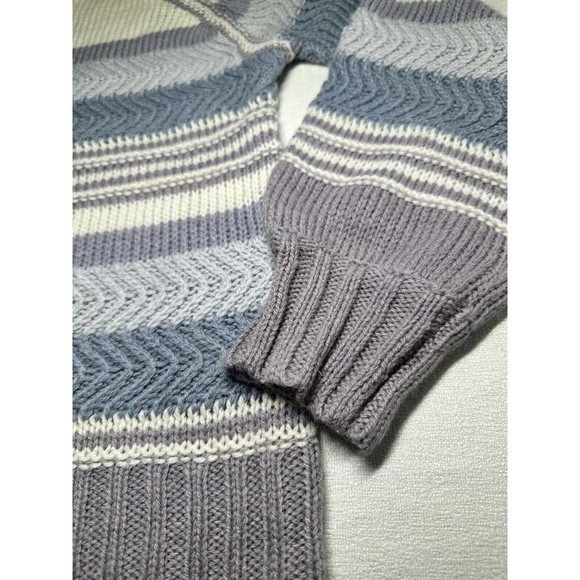 VICI Oakwood striped crewneck wool blend beige/lilac Women knit Sweater SzXL NEW - Picture 4 of 11